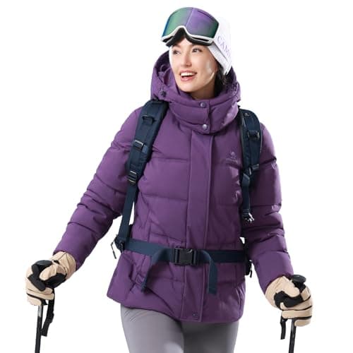 CAMLE CROWN Women's Puffer Jacket Coat Winter Warm Hooded Jacket Down Jacket Outerwear - Thumbnail 2