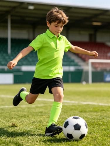 Cozople Boys Polo Shirts Short Sleeve Slim Fit Golf Shirts Moisture Wicking Athletic Casual Kids School Uniform，Neon Green，Size 9-10 - Thumbnail 3