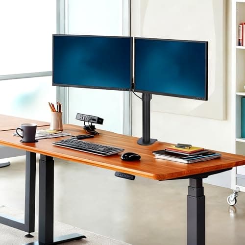 Livotica Dual Monitor Mount, Fully Adjustable Dual Monitor Stand for 13"-32" Screens, Holds up to 22lbs per Arm with C-Clamp & Grommet Base - Thumbnail 6