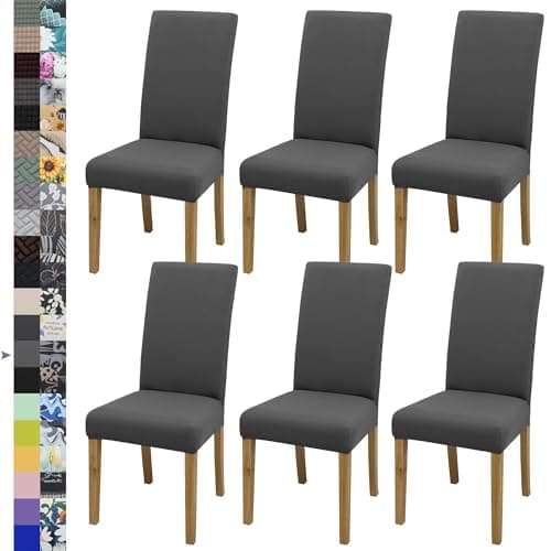 BIETYONE Chair Covers,Dining Room Chair Covers Set of 6,Stretch Kitchen Chair Cover,Washable Dining Chair Cover,Parsons Chair Slipcovers Protective,for Home,Restaurant,Banquet - Image 1