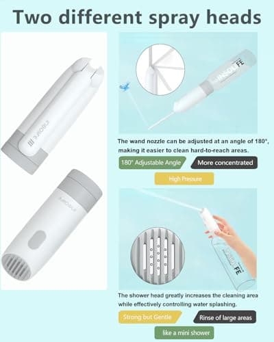 Insolife® Portable Bidet | High Pressure Travel Bidet 350ml | 2 Pressure Modes, IPX7 Waterproof, USB Rechargeable Personal Hygiene on Trip & Daily Use - Thumbnail 2