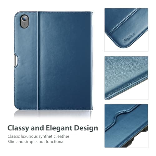 ProCase for iPad A16 11th Generation 11” 2025/iPad 10th Generation 10.9” 2022 with Pencil Holder, iPad 11/10 PU Leather Case Business Stand Cover Smart Folio with Hand Strap Front Pocket -Teal - Thumbnail 6