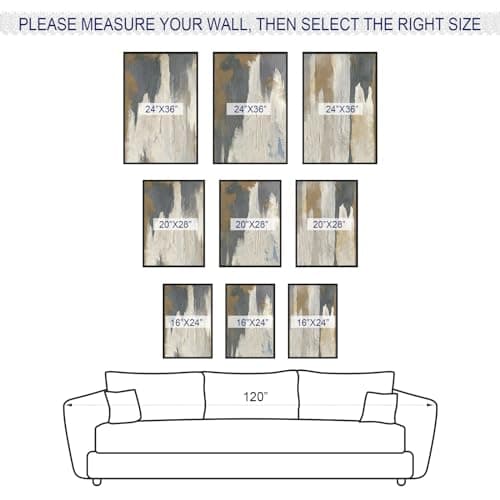 ASDCEUTICALS Large Canvas Wall Art - Gray Brown and Beige Abstract Pictures for Living Room Vintage Wall Decor Retro Artwork Black Float Framed Paintings for Bedroom Dinning Room 20" X 28" X 3 pcs - Thumbnail 6