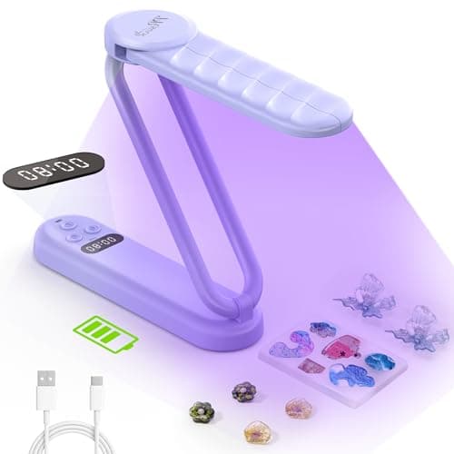 PPESULK Cordless UV Light for Resin Curing, 3000mAh Rechargeable Fast UV Light with 34 Beads and LCD Timer Display, Portable UV Resin Curing Machine for Resin Molds, Jewelry Making, DIY Crafts - Image 1
