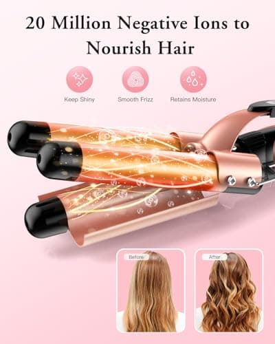 BESTOPE PRO 5 in 1 Curling Iron, Curling Wand Set with Negative Ion Thermal Brush and 4 Interchangeable Ceramic Curling Irons (0.35“-1.5”), Fast Heating Crimper Hair Tool in All Hair Type, Women Gifts - Thumbnail 5