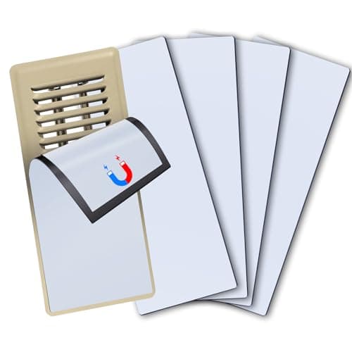5 Pcs Strong Magnetic Vent Covers, 4x10inch Vent Covers for Home Floor, Pockets for Complete Seal, Air Vent Covers for Floor Wall and Ceiling Registers, Home and RV, HVAC and AC Vents-White - Image 1