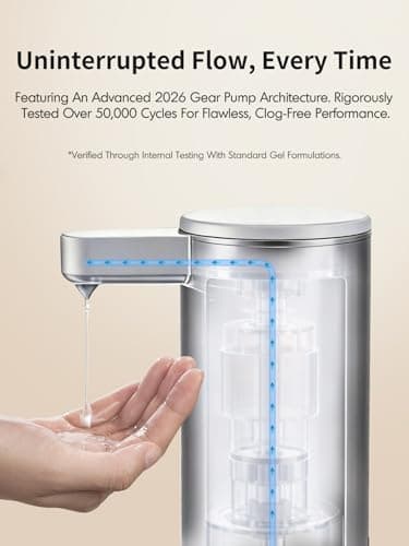 Automatic Liquid Soap Dispenser Touchless: Stainless Steel Hand Soap Dispenser Auto - Free Touch Electric Soap Dispenser Rechargeable with Sensor for Kitchen, Bathroom, Commercial (Silver) - Thumbnail 3