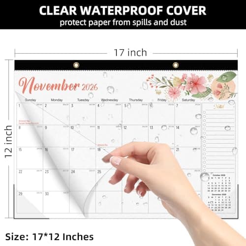 Tcamp Desk Calendar 2026-2027, 18 Months Desktop Calendar from July 2026 to December 2027, Large 17" x 12" Wall Calendar with Julian Dates, Desk Planner for Home School Office Desktop - Thumbnail 4