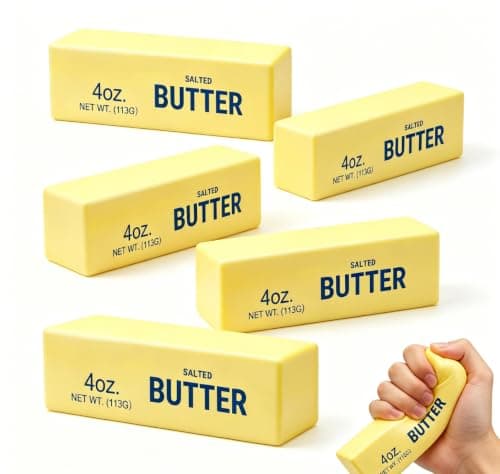 Slow Rising Butter Squishy, Butter Stick Cute Squeeze Stress Balls, Soft Foam Stick Stress Reliever for Adults (Butter Stick, 5pcs) - Image 1
