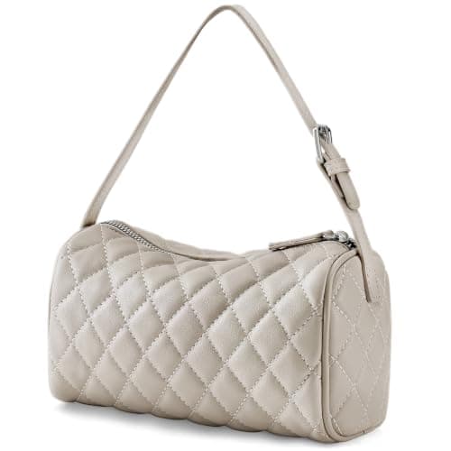 GEMIU Barrel Handbags For Women Barrel Purse Womens Hobo Barrel Bags Crossbody Purses With Adjustable Strap(Beige) - Image 1