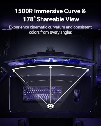 KTC 32 Inch Curved 280Hz Gaming Monitor, 240Hz Computer Monitor FHD, H32C5 - Thumbnail 4