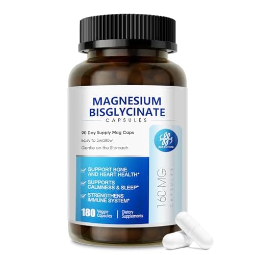 iMATCHME Magnesium Bisglycinate 100%, Magnesium Supplement Support to Sleep & Calmness,Heart Healthy, Muscle & Bones, Maximum Absorption,180 Capsules - Image 1