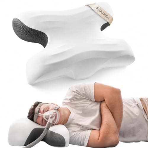 Joynox CPAP Pillow for Larger-Framed Men, Ergonomic Memory Foam Bed Pillow to Reduce Air Leaks, Facial Pressure, Height Adjustable for Side Back Stomach Sleepers, 23.6"x15.74"x5.11"/5.9" - Image 1