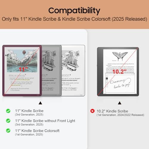 Fintie Case for 11" Kindle Scribe 2025 (3rd Gen) and Kindle Scribe Colorsoft 2025 (1st Gen), Slim Lightweight Multi-Viewing Angles Stand Detachable Magnetic Cover with Pen Buckle, Alpine Green - Thumbnail 2