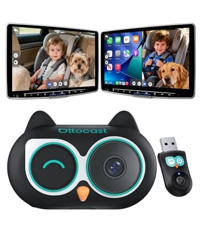 OTTOCAST Baby Car Camera &Wireless CarPlay Adapter,1080P HD Rear Seat Monitor Display on Car Screen,150°Wide Angle No-Glow Night View, Safety for Kids & Infants - Image 1