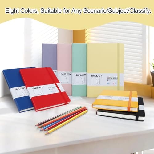 SUQJOY Lined Journal Notebooks for Writing, 100 GSM Thick Paper, 1 Pack Hardcover Notebooks, A5 College Ruled Notebook, Journaling Notebook for School/Travel/Office (Yellow- 1 Pack) - Thumbnail 6