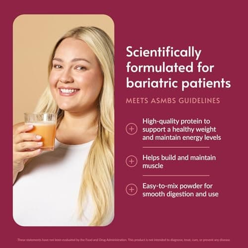 Bariatric Advantage High Protein Meal Replacement Drink Mix - Protein Powder Whey Isolate for Gastric Bypass & Sleeve Gastrectomy Patients - 28 Servings with 27 g Protein - Orange Cream - 44.44 oz - Thumbnail 3