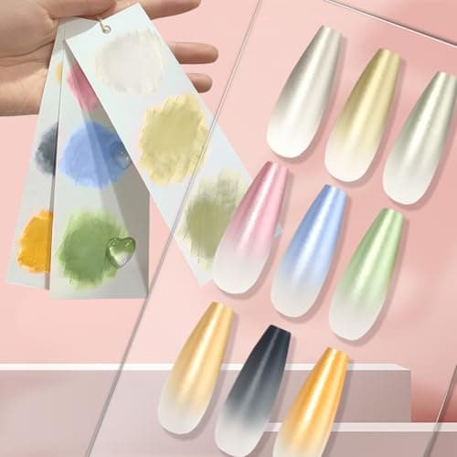 Woobena Pat Pat Gel,9 colors Ombre Gel Nail Polish Gradient Patting Gel Nail Kit for Painting DIY Nail Art No Wipe, Blooming UV/LED Curing with Tweezer and 100Pcs Nail Sponges for Ombre - Thumbnail 4