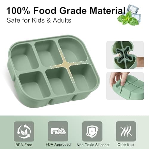 Tvmania Ice Cube Tray 2 Pack - Stackable Large Silicone Ice Cube Freezer Molds & Easy Release Square Ice Cube Maker with Removable Lid BPA Free for Cocktail,Whiskey - Thumbnail 3