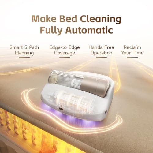 CREATULIZE X1 Robot Bed Vacuum, Automatic Mattress Vacuum Cleaner with Intelligent Path Planning, UV-C Light, HEPA Filter, One-Click 100% Dust & Pet Hair Removal for Bed, Mattress, Sofa, Carpet - Thumbnail 2