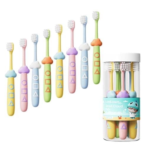 Lonlown Kids Toothbrushes 8 Pack,Soft Bristle Toothbrush for Toddlers 2-12 Years Old, Cute Multicolor Boys Girls Toothbrushes,Clean Kids Teeth Bristles Not Easy to Shed - Image 1