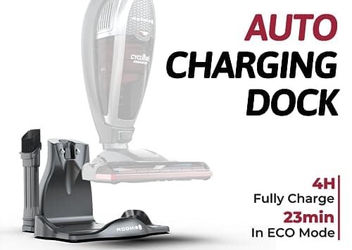 Roomie Tec SlimVac Cordless Vacuum Cleaner for Home – 2200mAh Battery, High Suction Power, Lightweight 2-in-1 Handheld with Bagless Filter, 6 LED Headlights and Auto Recharge Station - Vincent - Thumbnail 5