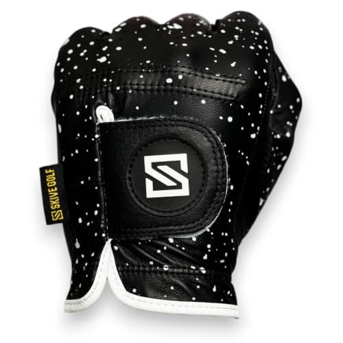 SKIVE Golf Premium Golf Glove | 100% AAA Cabretta Leather | Cool Golf Gloves Men | Serious Feel & Performance | Black Golf Glove Left Hand