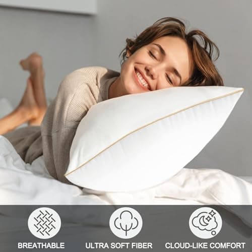 Queen Size Pillows Set of 4 - Hotel Quality Down Alternative Pillow for Sleeping 4 Pack, Bed Pillows for Side, Back, or Stomach Sleepers - Thumbnail 2