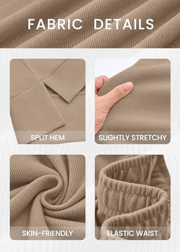 KIRUNDO Spring Fall Sweatsuits Women 2 Piece Outfit Lounge Sets 2026 Matching Airport Travel Sweatshirt Sweatpants Tracksuit(Khaki, X-Large) - Thumbnail 2
