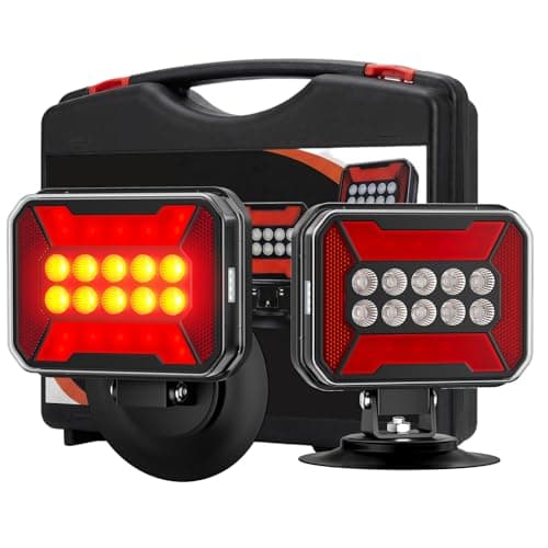 Ehaho Wireless Trailer Lights Magnetic Kit, Bluetooth LED Tow Lights with IP67 Waterproof, Fast Charge Tail Light with 12 Hours Runtime, Turn Signal Reverse Brake Light for RV Boat Truck Car Towing - Image 1