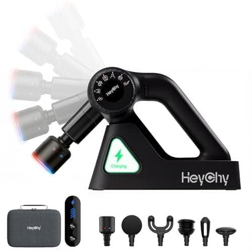 HEYCHY Percussion Massage Gun Deep Tissue with Adjustable Amplitude for Muscle Relief, Professional Handheld Massager for Neck, Back, Shoulder, Leg, Ideal for Men, Athletes, Black - Image 1