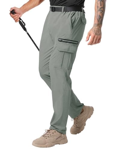 NATUVENIX Hiking Pants Men Lightweight Mens Travel Pants Quick Dry Cargo Work Pants for Men Water Resistant Fishing Pants - Image 1