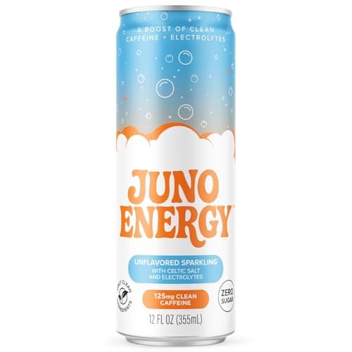 JUNO ENERGY Unflavored Sparkling Energy Drink - Sugar Free, 125mg Organic Caffeine from Green Coffee Beans with Celtic Salt, Potassium & Calcium for Hydration & Energy - 12 Pack - Thumbnail 4
