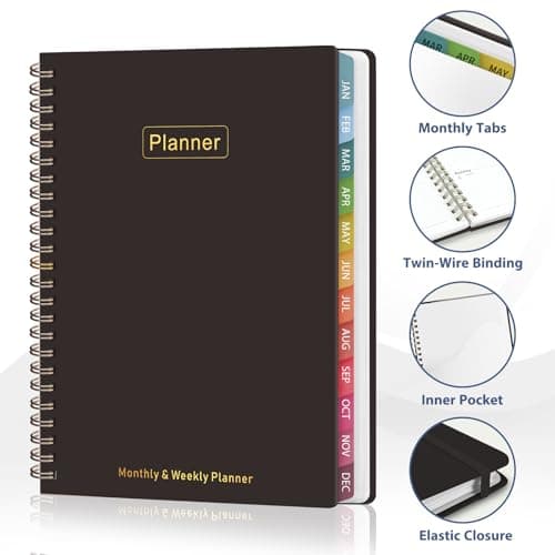 2026 Planner, 8.5" x 11" Weekly and Monthly Large Calendar Planner, Letter Size, Jan - Dec 2026, Hardcover Daily Agenda and Organizers for School Essentials & Office Supplies - Thumbnail 4
