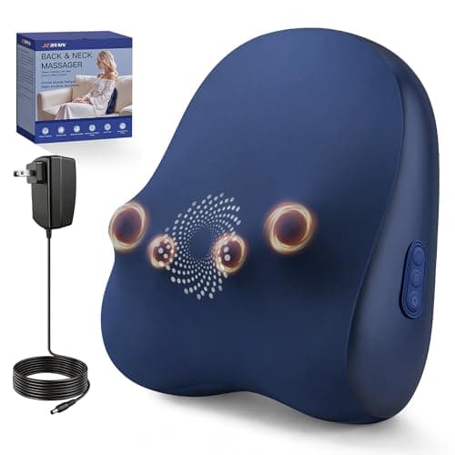 JZBRAIN Electric Back Massager, Deep Tissue Kneading Heat for Pain Relief