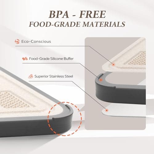 Stainless Steel Cutting Board, Knife-Friendly Double Sided Cutting Board with Anti-Slip Base, Non-Porous Metal Cutting Board for Kitchen Food Prep - Thumbnail 6