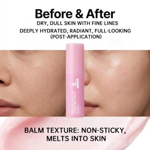Pink Collagen Multi Balm with PDRN | Volufiline Collagen Stick, NAD & Vitamin E | Smooths Fine Lines on Under-Eyes, Neck, Forehead, Smile Lines, Lips & Body | Dewy & Quick Hydration | Travel-Friendly - Thumbnail 3
