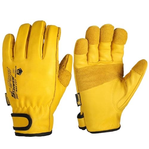 Schwer ANSI A9 Cut Resistant Leather Work Gloves, PM3401 Cut Proof Gloves, Reinforced Fingertips & Palm Cowhide Work Gloves for Construction, Welding, Metalwork, Woodwork & Outdoor Gardening Work, XXL - Image 1