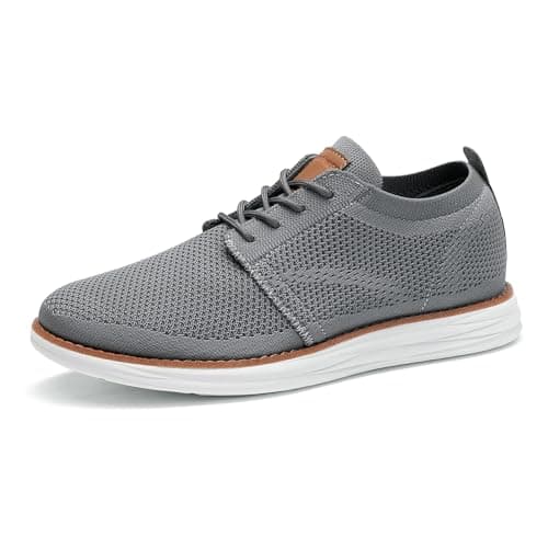 Bruno Marc Men's KnitFlex Breeze Mesh Sneakers Oxfords Lace-Up Lightweight Casual Walking Shoes,Size 8.5,Dark Grey,GRAND-01 - Image 1
