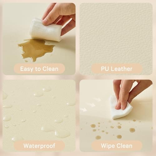 ILPEOD Waterproof Baby Play Mat for Floor Memory Foam 74 * 50 Cushion Playpen Playmat Tummy Time Crawling Mat Nursery Rug Thick Pad Create Soft & Safe Area for Infants,Toddler,Kids,Beige - Thumbnail 3