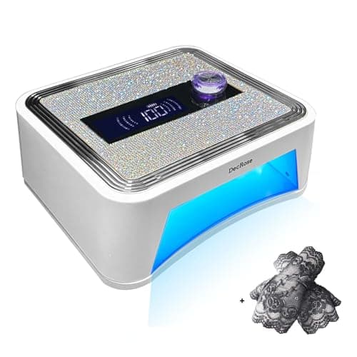 UV LED Nail Lamp Cordless, DecRose 120W Rechargeable UV Light for Gel Nails Portable Nail Dryer Light with Timer, Sparkling Rhinestones Diamond Curing Lamp,Gift for Nail Art Lovers & Professionals - Image 1