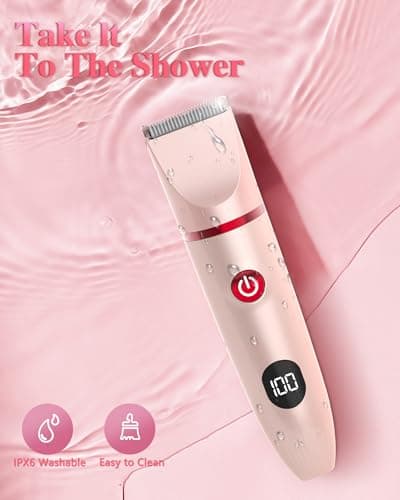 3-in-1 Bikini Trimmer for Women, Electric Razors Shaver for Public Hair - Rechargeable Body Hair Trimmer, Portable Detachable Removal Kit, lPX7 Waterproof Lightweight with LED Display, Gift for Women - Thumbnail 5