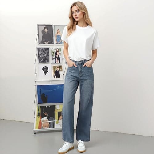 JENN ARDOR Womens White Fashion Sneakers Casual Walking Shoes Classic Non-Slip Comfort Dress Skate Shoes Size 8 - Thumbnail 4