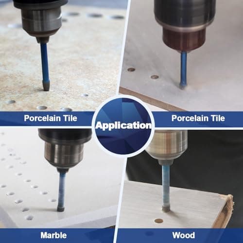 Masonry Drill Bit BRSCHNITT 1/4"*10pcs Carbide Tips Concrete Drill Bit Set for Pots Bottles Ceramic Tile Glass Brick Ceramic Round Shank - Thumbnail 3