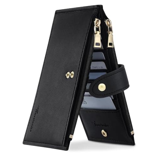 Travelambo Leather Wallets for Women Slim RFID Blocking Bifold Credit Card Holder Wallet - Image 1