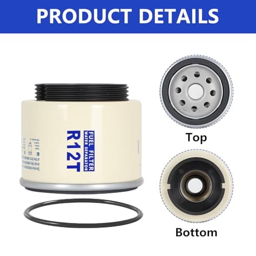 AUIVERED R12T Fuel Filter Water Separator Element - 120AT NPT ZG1/4-19 Automotive Part Fits Marine Diesel Engine - Replaces S3240 18-7947 - Thumbnail 3