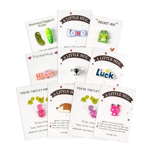 mountova 10 Sets Pocket Hug Cards with Tokens Encouragement Greeting Cards with Motivational Quotes Emotional Support Anxiety Relief Inspirational Gifts for Friends Family Coworkers - Image 1