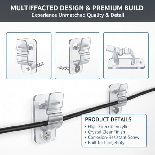 AFFAVON 60Pack Clear Outdoor String Light Clips Screw-in Hooks,Weatherproof Cable Hangers and Clips for Hanging Fairy Lights for Christmas, Festival,Patio, and Fence Decorations - Thumbnail 2