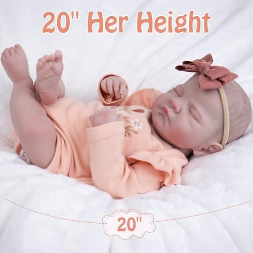 Milidool Realistic Reborn Baby Dolls Girl-20 Inch Real Life Baby Doll with Poseable Soft Body, Newborn Lifelike Baby Dolls with Accessories for 3+ Years Old Kids Girls Gift, Pretend Play, Collection - Thumbnail 4