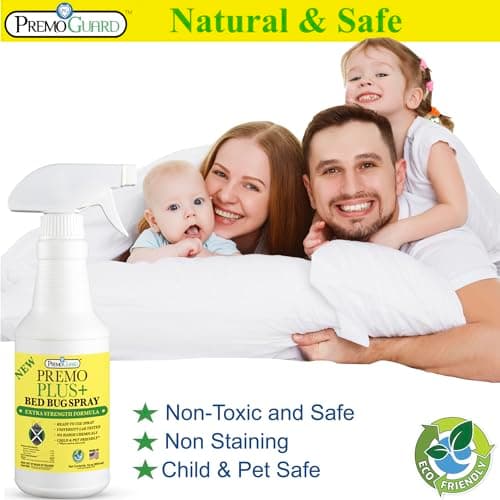 Premo Plus+ Bed Bug Spray Extra Strength – 32 oz – Fast Acting Bed Bug Treatment & Killer – Stain & Scent Free – Child & Pet Safe – Powerful New Stronger Formula – Natural with No Harmful Chemicals - Thumbnail 2